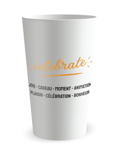 Gobelet blanc de face - Comité Entreprise Celebrate - Ecocup
