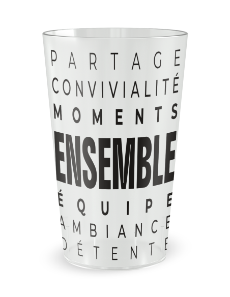 Gobelet transparent de face - Comité Entreprise Ensemble - Ecocup