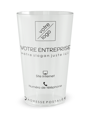Gobelet transparent de face - Entreprise Carte de Visite - Ecocup