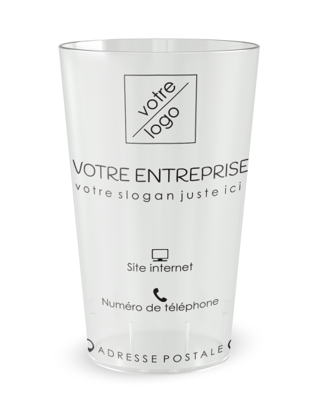 Transparante beker aan de voorkant - Bedrijf “Visitekaartje” - Ecocup