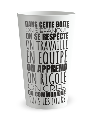 Gobelet blanc de face - Entreprise Equipe - Ecocup