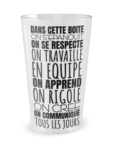 Gobelet transparent de face - Entreprise Equipe - Ecocup