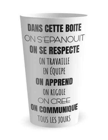Gobelet blanc de face - Entreprise l'Equipe - Ecocup