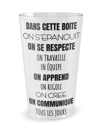 Gobelet transparent de face - Entreprise l'Equipe - Ecocup