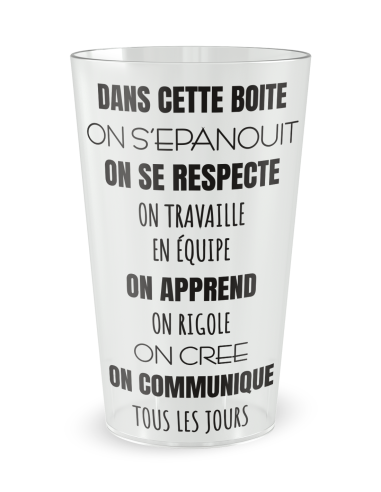 Gobelet transparent de face - Entreprise l'Equipe - Ecocup