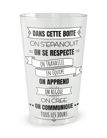Gobelet transparent de face - Entreprise et Equipe - Ecocup