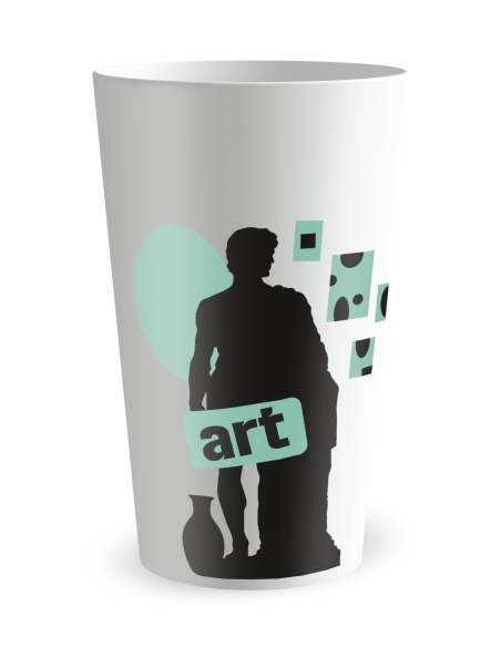 Gobelet blanc de face - Musée - Ecocup