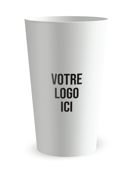 Gobelet blanc de dos - Musée - Ecocup