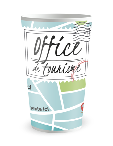 Witte beker aan de voorkant - “Toeristenbureau” - Ecocup