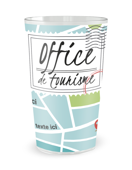 Transparante beker aan de voorkant - “Toeristenbureau” - Ecocup