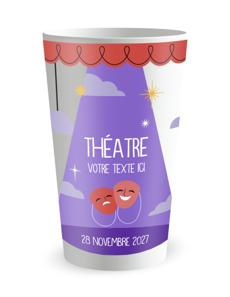 Witte beker aan de voorkant - “Theater” - Ecocup