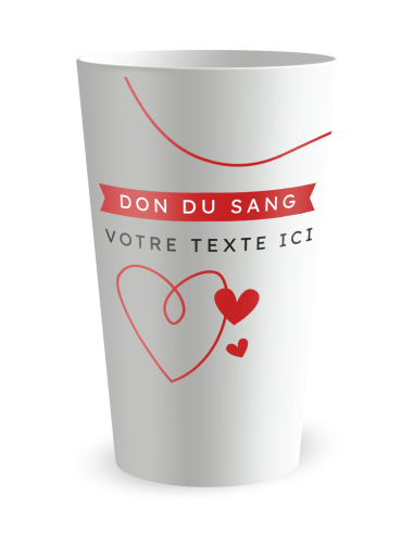 Gobelet blanc de dos - Don du Sang - Ecocup