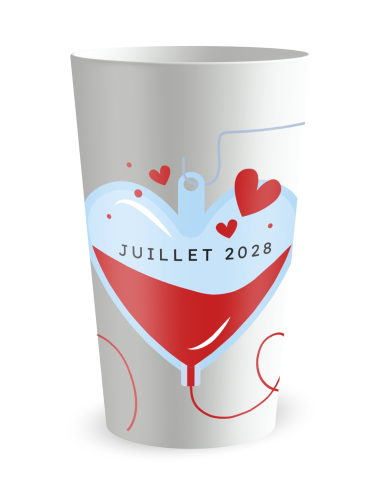 Gobelet blanc de face - Don du Sang - Ecocup