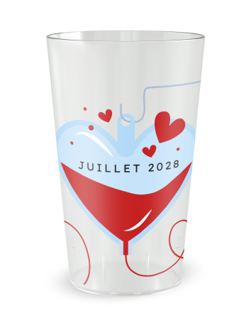 Transparante beker aan de voorkant - “Bloedinzameling” - Ecocup