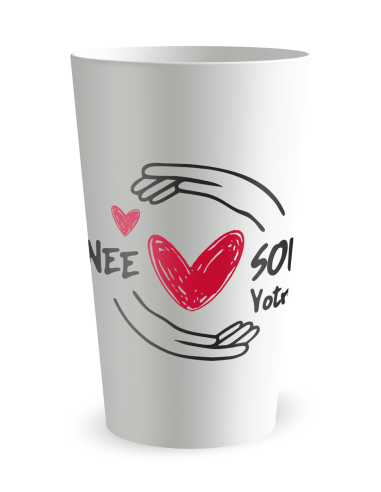 Witte beker aan de voorkant - “Solidariteitsdag” - Ecocup