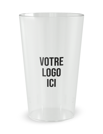 Gobelet transparent de face - Pompiers - Ecocup 2