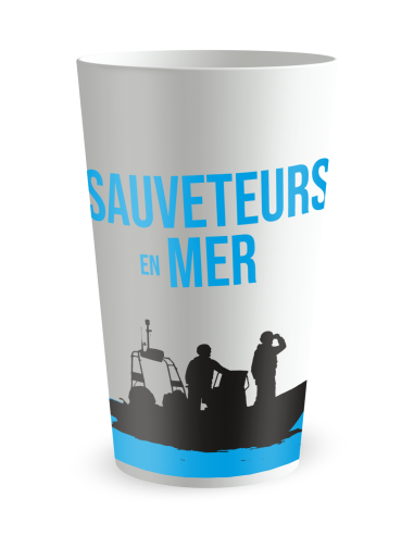 Witte beker aan de voorkant - “Reddingsdienst op Zee” - Ecocup