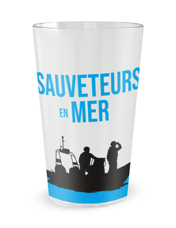 Transparante beker aan de voorkant - “Reddingsdienst op Zee” - Ecocup