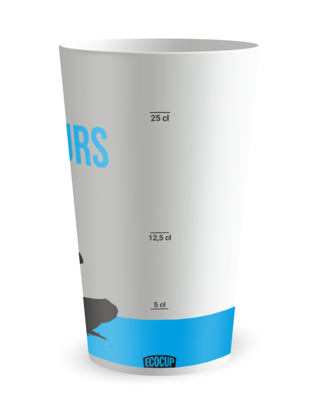 Witte beker met maatverdeling - “Reddingsdienst op Zee” - Ecocup