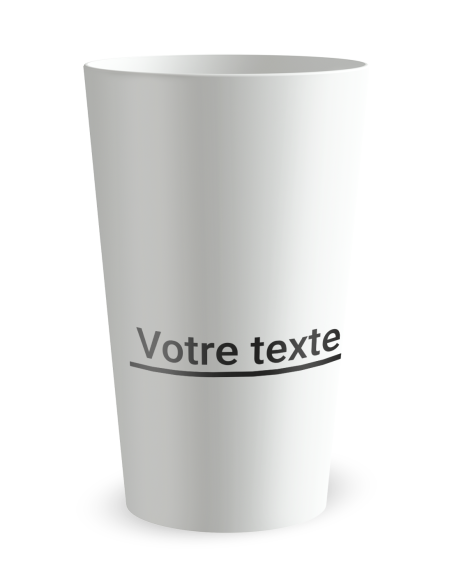 Gobelet blanc de dos - Solidarité - Ecocup