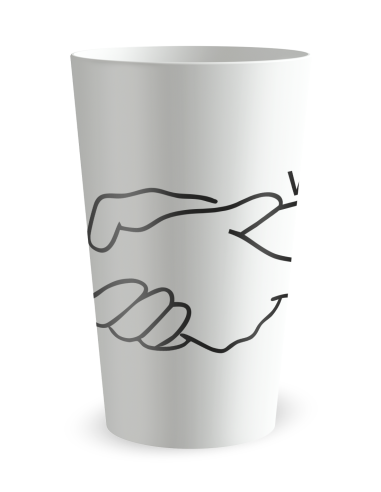 Witte beker aan de voorkant - “Solidariteit” - Ecocup
