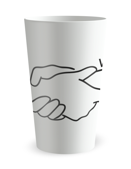 Gobelet blanc de face - Solidarité - Ecocup