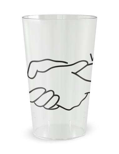 Transparante beker aan de voorkant - “Solidariteit” - Ecocup