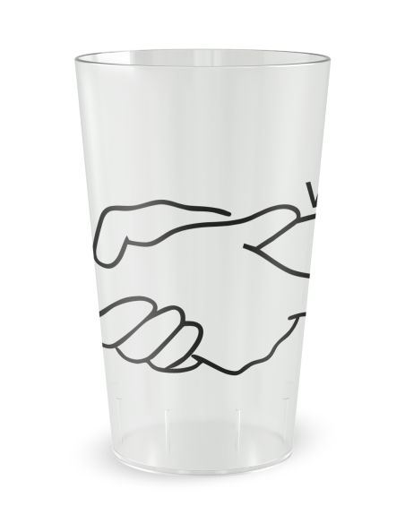 Transparante beker aan de voorkant - “Solidariteit” - Ecocup