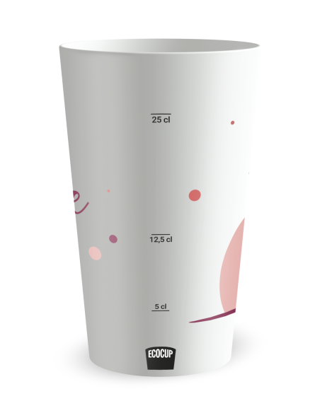 Witte beker met maatverdeling - “Dans” - Ecocup
