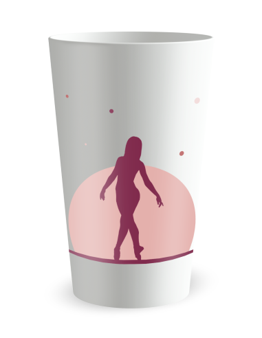 Gobelet blanc de face - Danse - Ecocup