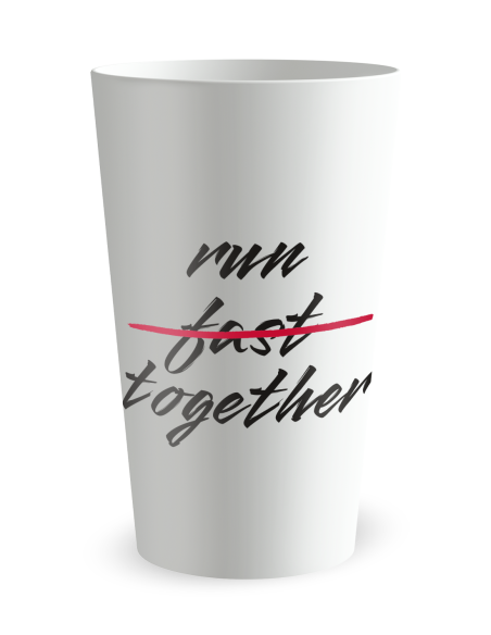 Witte beker aan de voorkant - “Run Together” - Ecocup