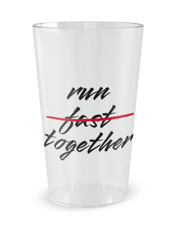 Gobelet transparent de face - Run Together - Ecocup