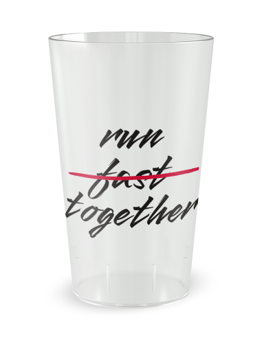 Transparante beker aan de voorkant - “Run Together” - Ecocup