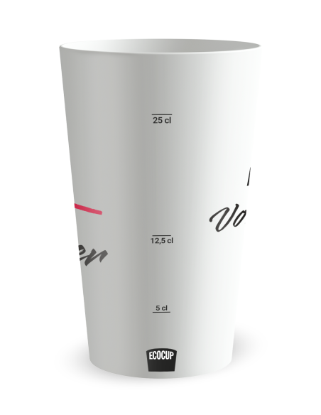 Witte beker met maatverdeling - “Run Together” - Ecocup