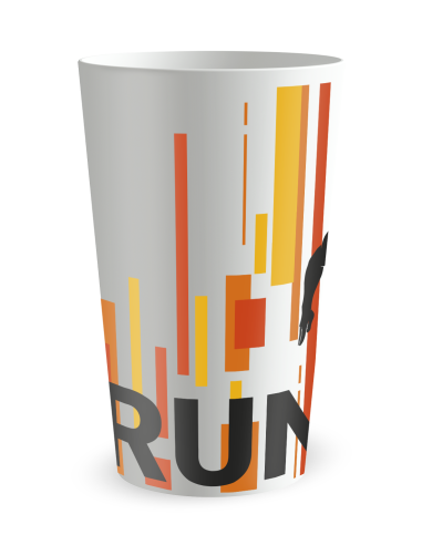 Witte beker aan de voorkant - Silhouet “Start van de Race” - Ecocup