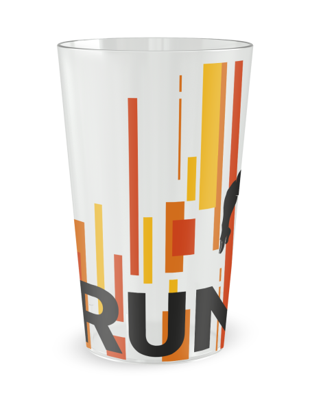 Transparante beker aan de voorkant - Silhouet “Start van de Race” - Ecocup