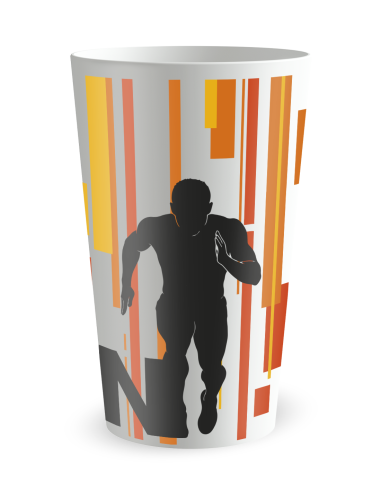 Witte beker zijaanzicht - Silhouet “Start van de Race” - Ecocup