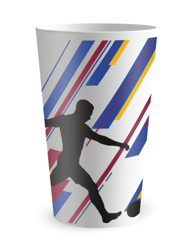 Witte beker zijaanzicht - Silhouet “Voetbal” - Ecocup
