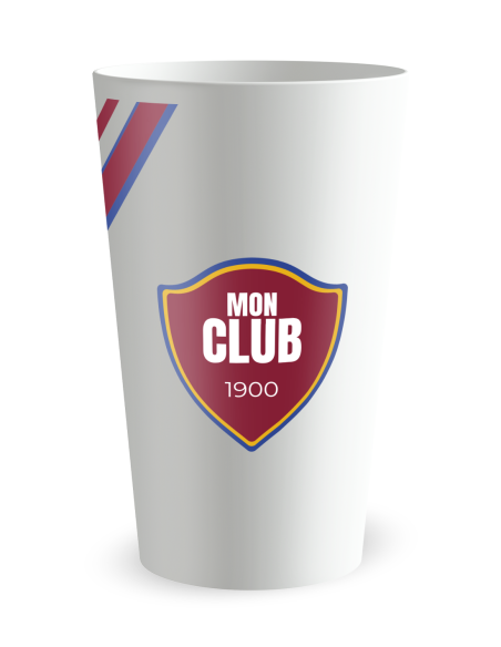 Gobelet blanc de face - Silhouette Football - Ecocup