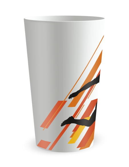 Gobelet blanc de coté - Silhouette Sport Football - Ecocup