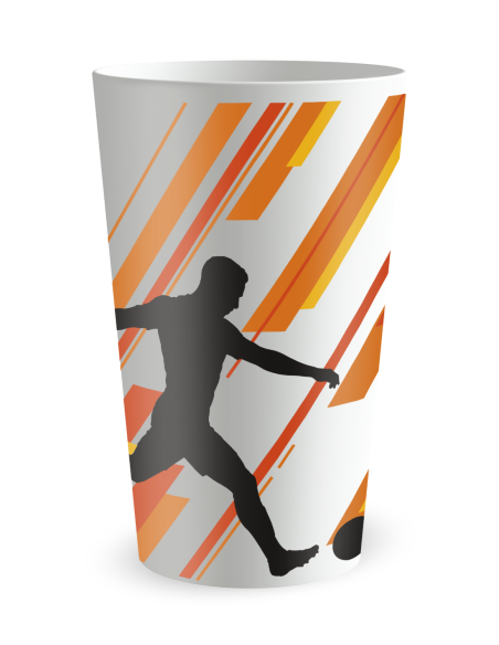 Witte beker aan de voorkant - Silhouet “Voetbal Sport” - Ecocup