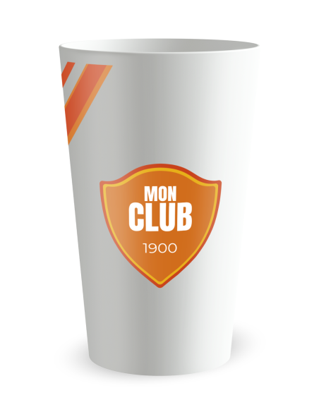 Gobelet blanc de dos - Silhouette Sport Football - Ecocup