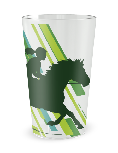 Gobelet transparent de face - Silhouette Hippique - Ecocup