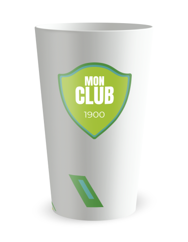 Gobelet blanc de dos - Silhouette Hippique - Ecocup