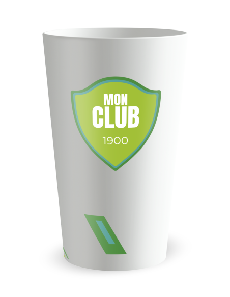 Gobelet blanc de dos - Silhouette Hippique - Ecocup