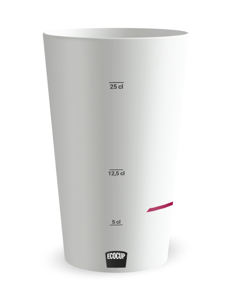 Witte beker met maatverdeling - Silhouet “Sprint” - Ecocup