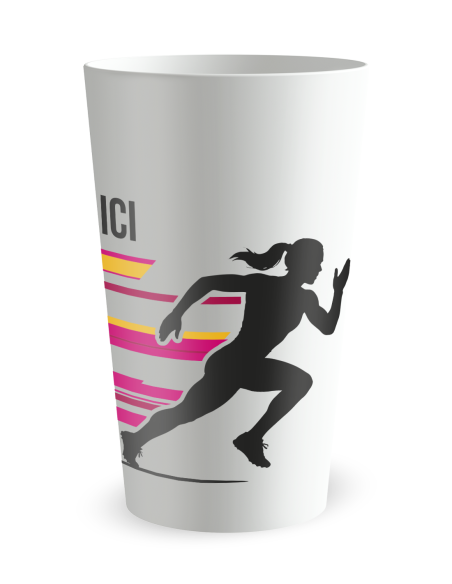 Gobelet blanc de face - Silhouette Sprint - Ecocup