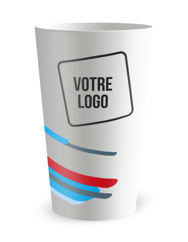 Gobelet blanc de dos - Silhouette Surf - Ecocup