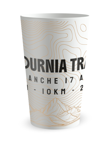 Witte beker aan de voorkant - “Trail” - Ecocup