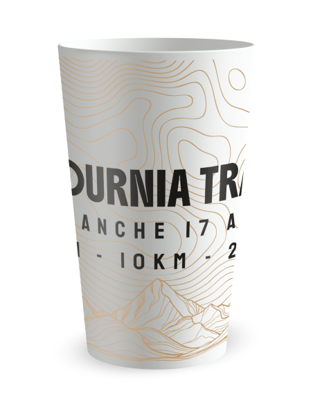 Witte beker aan de voorkant - “Trail” - Ecocup